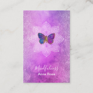 *~* Meditation Mindfulhet Mandala Butterfly Reiki Visitkort