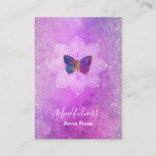 *~* Meditation Mindfulness Mandala Butterfly Yoga Visitkort