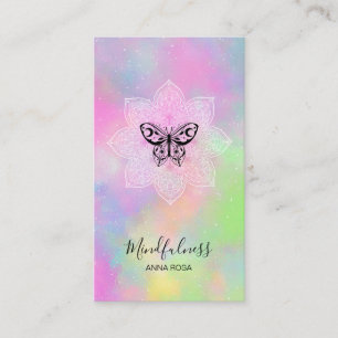 *~* Meditation Mindfulness Mandala Butterfly Yoga Visitkort