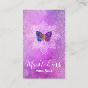 ** Meditation Mindfulness Yoga Mandala Butterfly Visitkort
