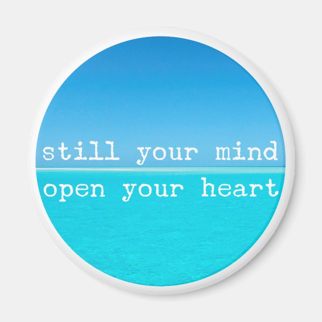 Meditation minutiös citat: fortfarande mind, öppet magnet (Framsidan)