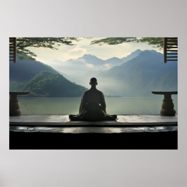 Meditation Munk under fredliga former Poster (Framsidan)