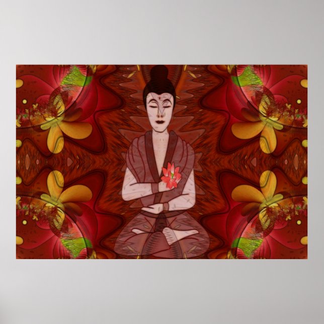 Meditation New Age Andlig Folk Art Poster (Framsidan)