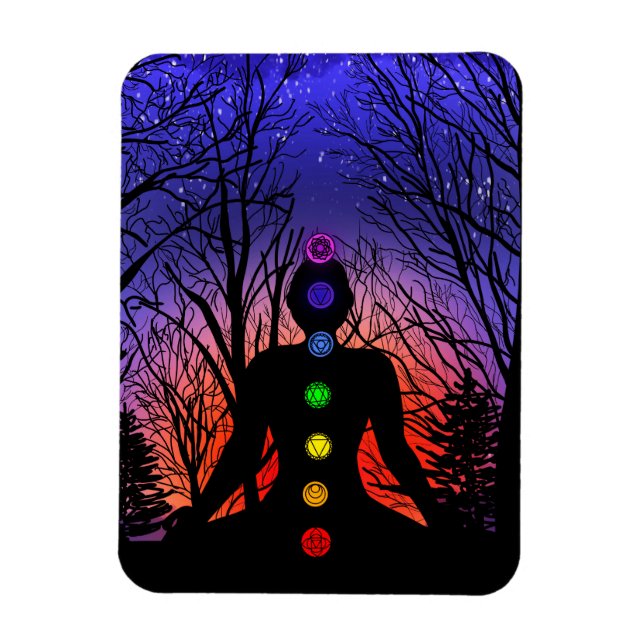 Meditation och Träd på en stjärnkväll på Magnet (Vertikal)