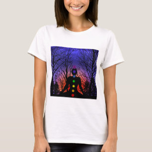 Meditation och Träd på en stjärnkväll Sunset T Shirt