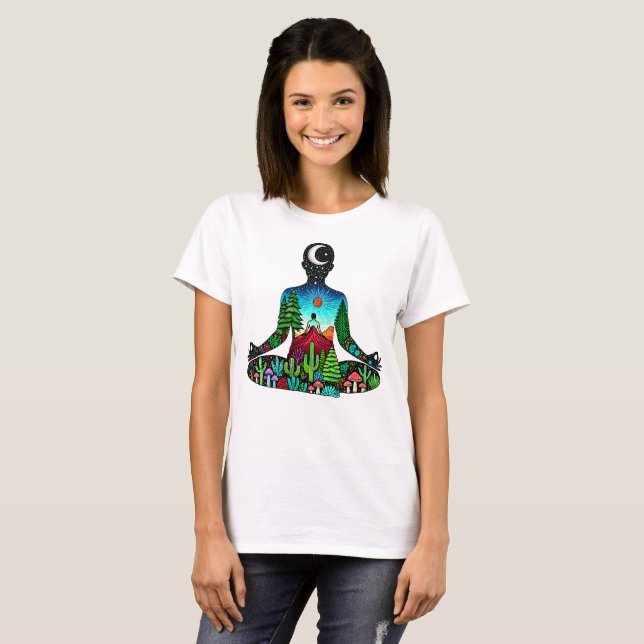 meditation och yoga t shirt (Hel framsida)