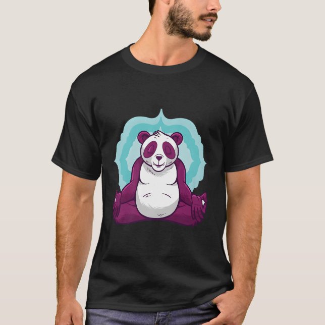 Meditation Panda Bear T Shirt (Framsida)
