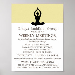 Meditation Pose, buddhistiska gruppen Reklam Poster