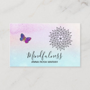 *~* Meditation Reik Yoga Butterfly Blommigt Mandal Visitkort