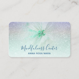 *~* Meditation Reiki Yoga Blommigt Glitter Flower Visitkort