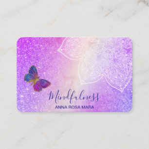 *~* Meditation Reiki Yoga . Butterfly Mandala Visitkort