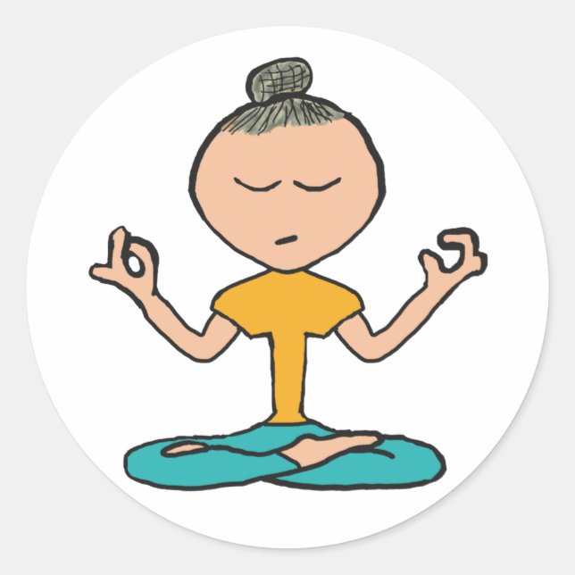 Meditation Runt Klistermärke (Framsida)