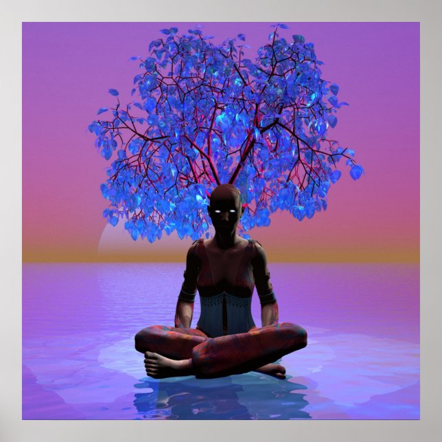 Meditation Träd Poster (Framsidan)