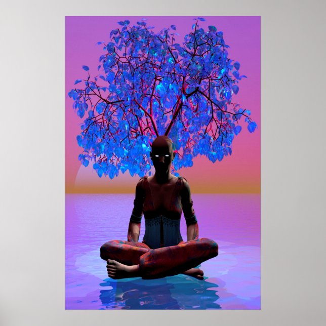 Meditation Träd Poster (Framsidan)