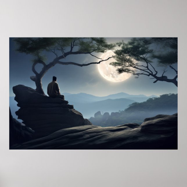 Meditation Tranquil fredlig natur Poster (Framsidan)