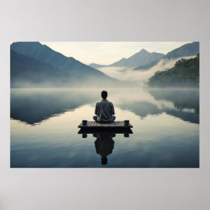 Meditation Tranquil fredlig natur Poster