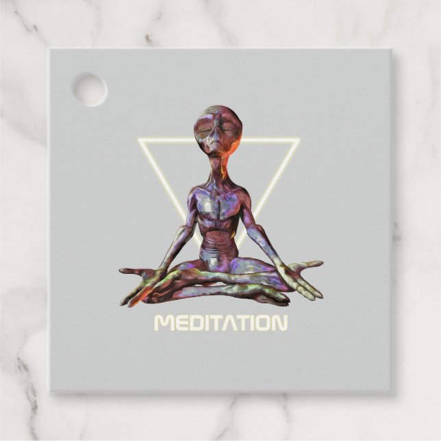 Meditation. Utlänning i stillastående skick Gåvor Etiketter (Framsida)