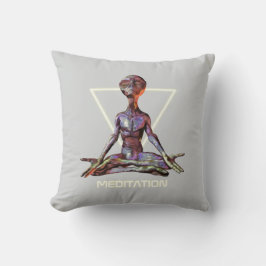 Meditation. Utlänning i stillastående skick Kudde