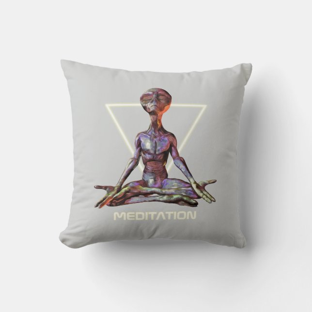 Meditation. Utlänning i stillastående skick Kudde (Framsida)