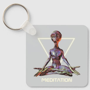 Meditation. Utlänning i stillastående skick Nyckelring