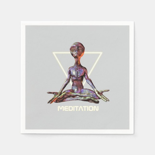 Meditation. Utlänning i stillastående skick Pappersservett (Framsidan)