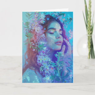 *~* Meditation Woman Andlig BLOMMIGT SC4 BLANK Tack Kort