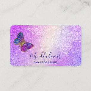 *~* Meditation Yoga Butterfly Mandala Reiki Visitkort