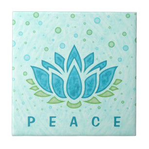 Meditation Yoga Lotus Flower Zen Textmall Kakelplatta