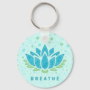 Meditation Yoga Lotus Flower Zen Textmall Nyckelring