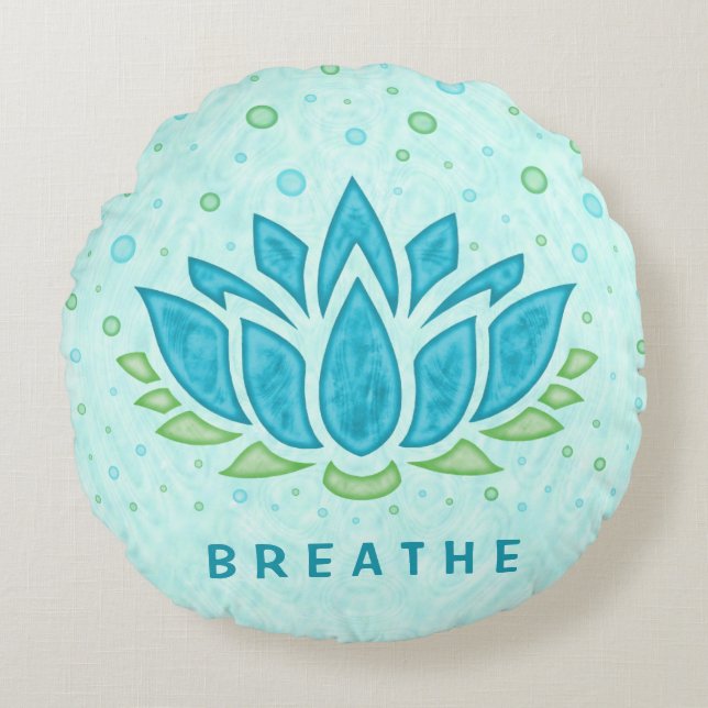 Meditation Yoga Lotus Flower Zen | Textmall Rund Kudde (Framsidan)