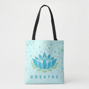 Meditation Yoga Lotus Flower Zen Textmall Tygkasse