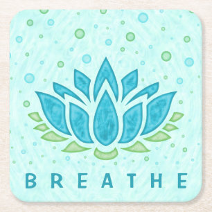 Meditation Yoga Lotus Flower Zen Textmall Underlägg Papper Kvadrat