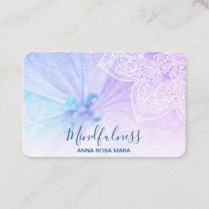 *~* Meditation Yoga Mandala Reiki Blommigt Glitter Visitkort