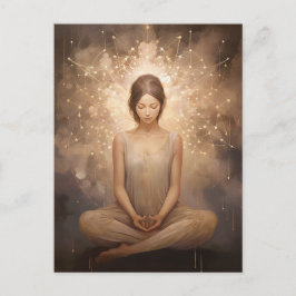 Meditation Yoga Neutralt Earth Tones Beige Brown Vykort