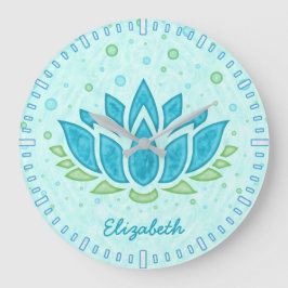 Meditation Yoga Space Blue Lotus Flower Zen | NAMN Stor Klocka