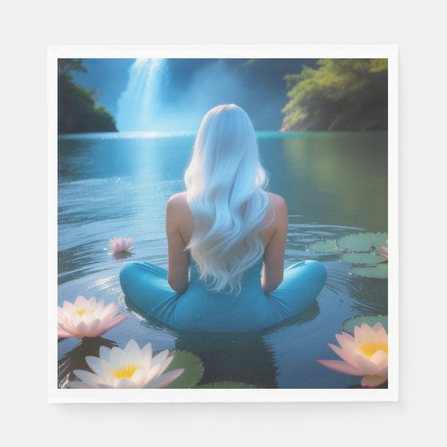 MEDITATION - YOGA - VÄLBEFINNANDE - CARPE DIEM PAPPERSSERVETT (Framsidan)