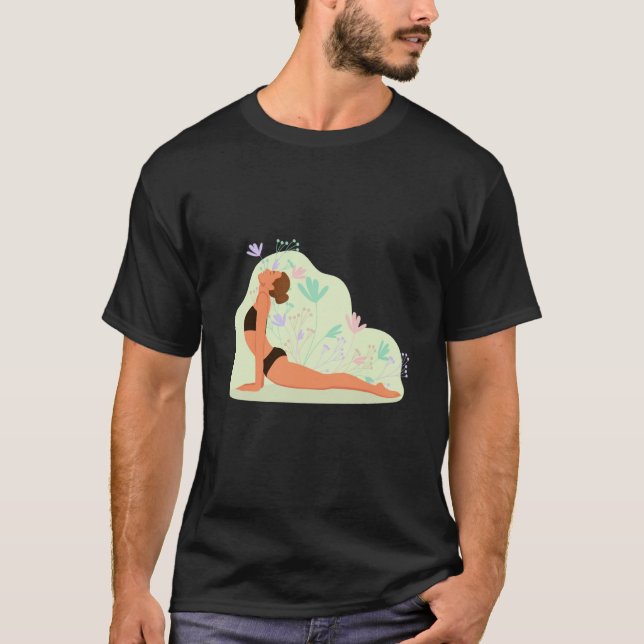 meditation yoga zen spiritual buddhism girl t shirt (Framsida)