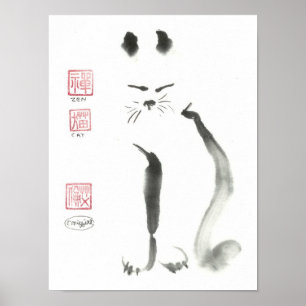 Meditation Zen Cat Poster