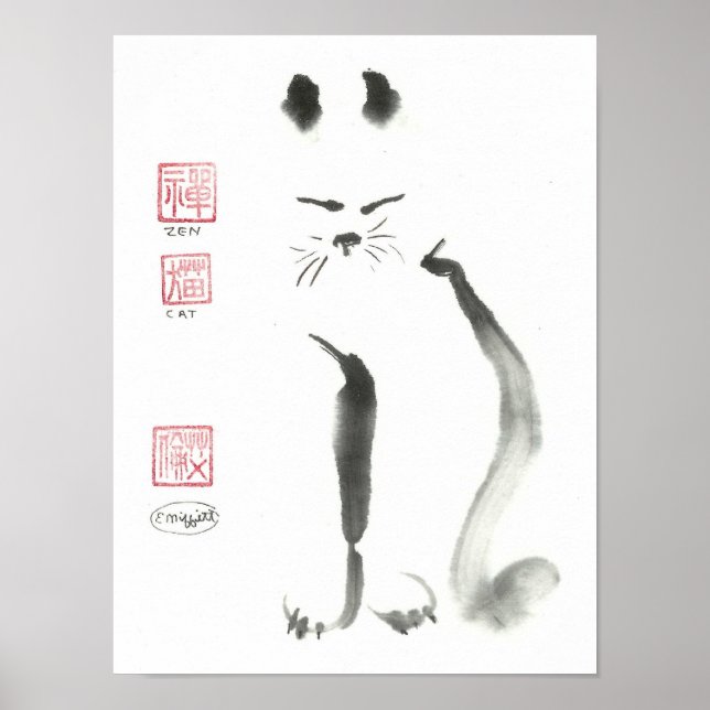 Meditation Zen Cat Poster (Framsidan)