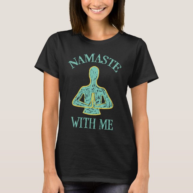 Meditation Zen Mindfulness Spiritual Buddha Namast T Shirt (Framsida)