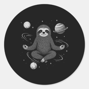 Meditation Zen Trögdjur I Rymden Namaste Fred Yoga Runt Klistermärke