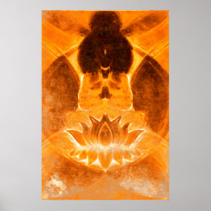 Meditationlotusblommatryck Poster