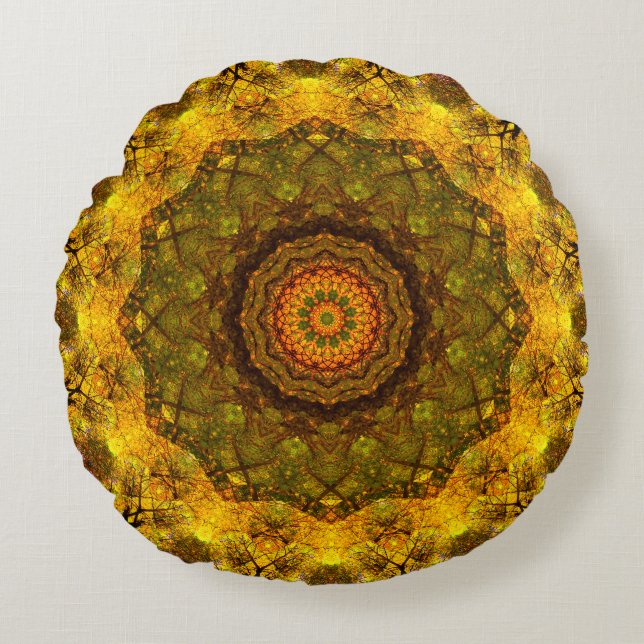 MeditationMandala Rund Kudde (Framsidan)