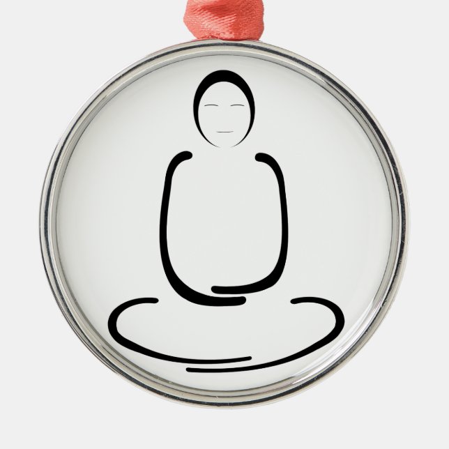 Meditationmansvart Julgransprydnad Metall (Framsidan)
