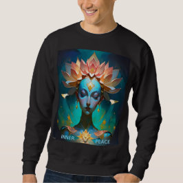 MEDITATIONS LOTUS GUDINNA ANDLIG KONST T-SHIRT LÅNG ÄRMAD TRÖJA