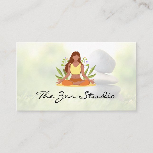 Meditations sittande logotyp | Stenarna i gräset Tidsbeställning Kort (Framsida)