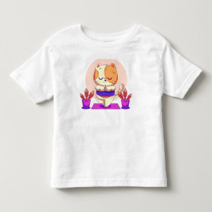 Meditations Tri-color Katt T-Shirt, Rolig Yoga Kat T Shirt