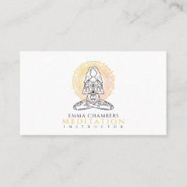 Meditationsansvarig Lotus Pose Guld Mandala Visitkort