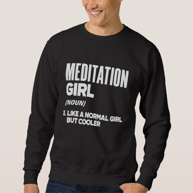 Meditationsflicka Substantiv Meditera Meditation A Lång Ärmad Tröja (Framsida)