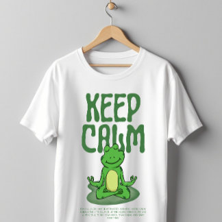 Meditationsgroda Keep Calm Zen-läge T Shirt